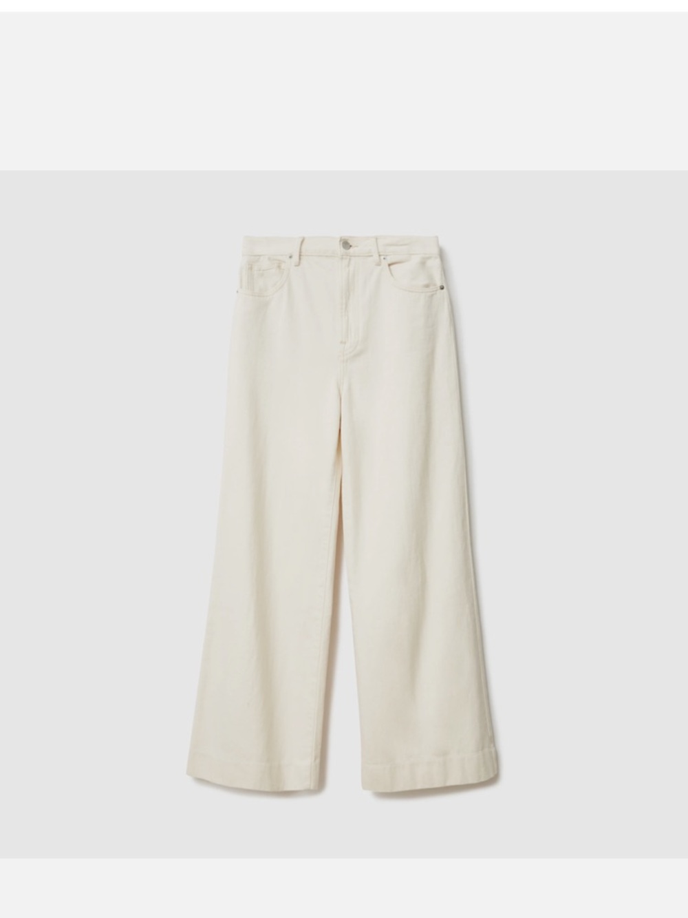 Everlane “The Summer Wide Leg Jean” Cream Wide-Leg High-Rise Jeans
